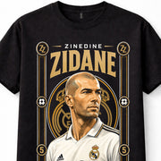 Zinedine Zidane Real Madrid Number 5 France Football Legend Black Unisex T-Shirt