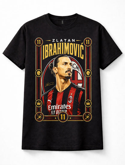 Zlatan Ibrahimovic AC Milan Number 11 Sweden Football Legend Black Unisex T-Shirt