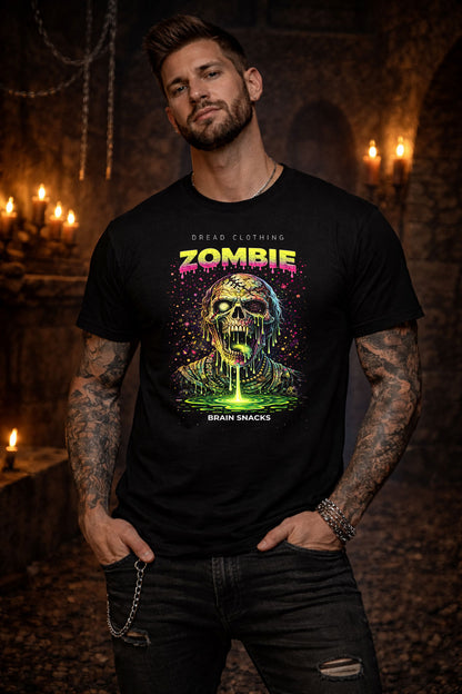 Zombie Brain Snacks Unisex Toxic Gothic Undead Horror Graphic T-Shirt