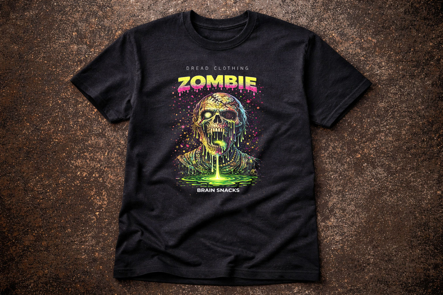 Zombie Brain Snacks Unisex Toxic Gothic Undead Horror Graphic T-Shirt