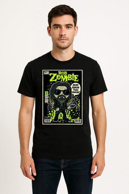 Rob Zombie “More Human Than Human” Unisex T-Shirt – Heavy Metal Band Comic Style Tee