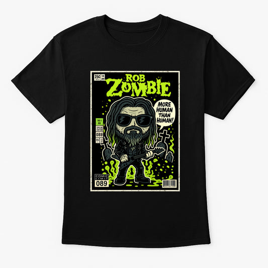 Rob Zombie “More Human Than Human” Unisex T-Shirt – Heavy Metal Band Comic Style Tee
